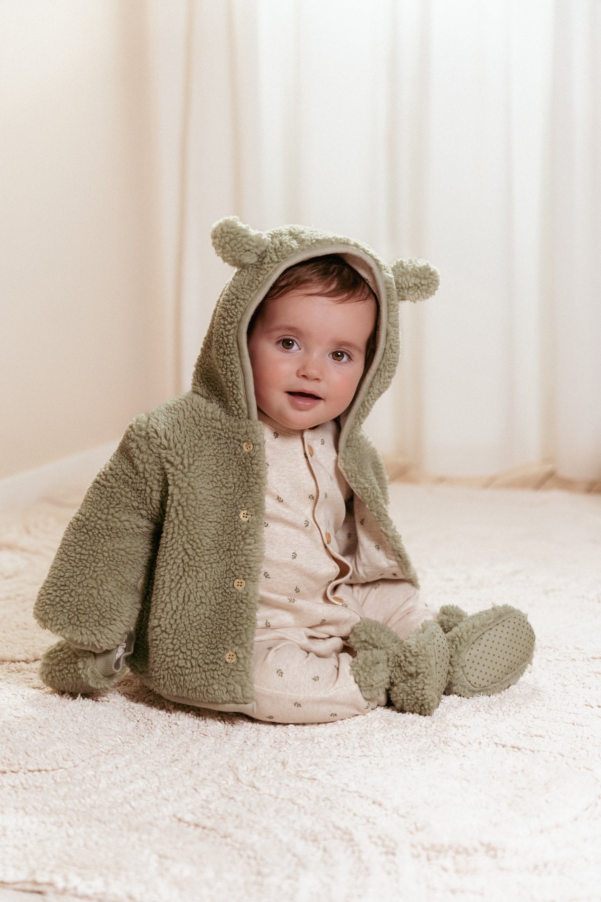 Teddy Cardigan Soft Green