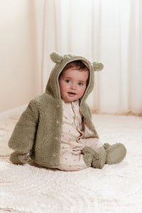 Teddy Cardigan Soft Green