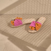 Soft Suede Sandals with Knot Venice Sunset Orange Bold