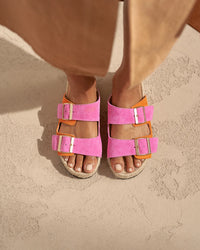 Suede Nordic Sandals Venice Bold Pink / Sunset Orange