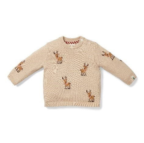 Knitted Christmas sweater reindeers