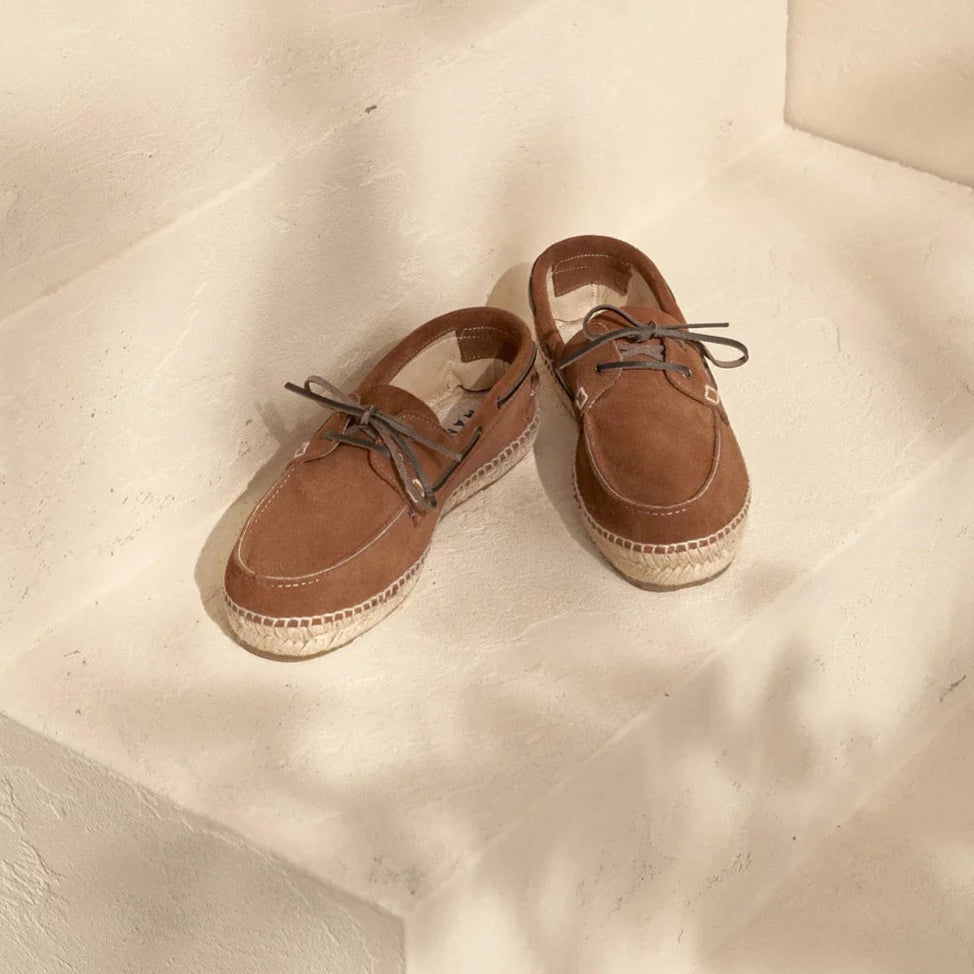 Suede Boat Shoes Espadrilles Hamptons Brown Sugar