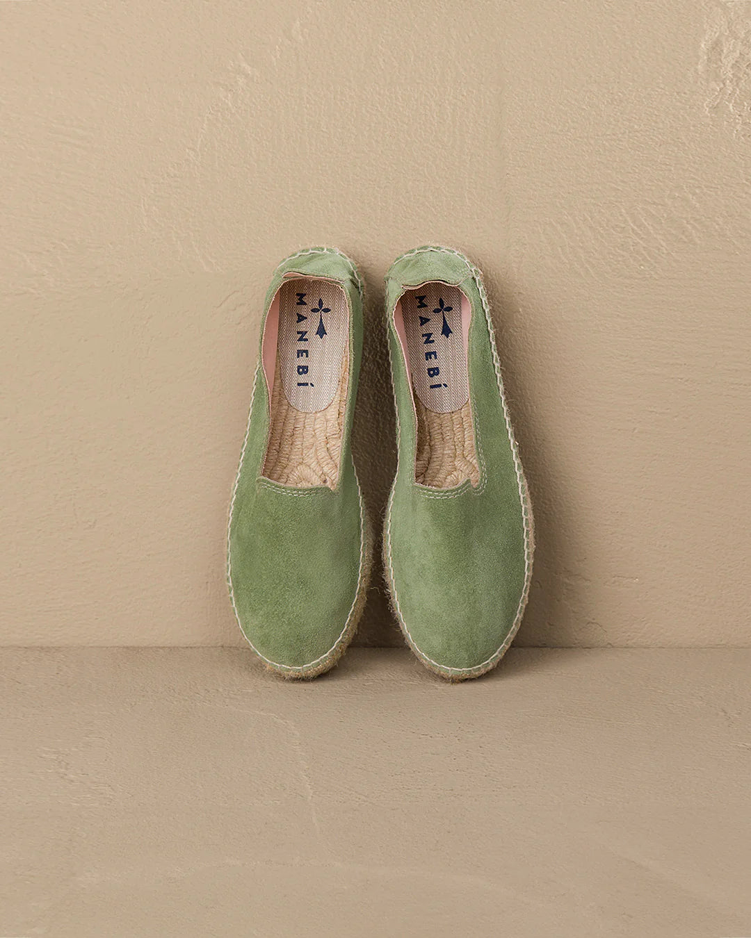 Suede Double Sole Espadrilles Hamptons Sage