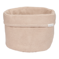 Knitted storage basket round Beige