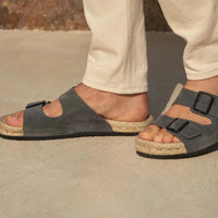 Suede Nordic Sandals Hamptons Carbon Grey