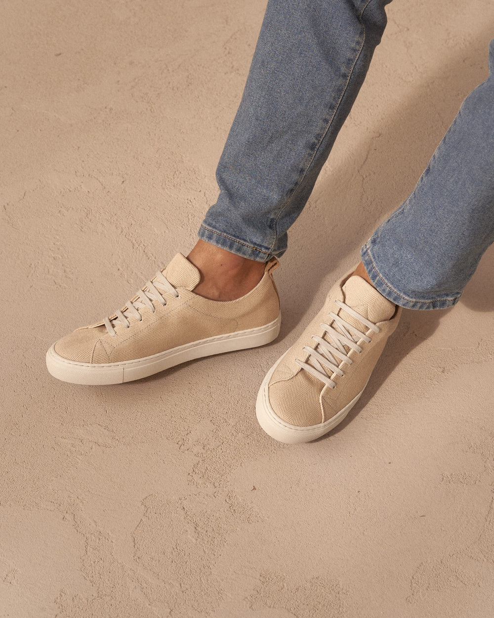 Cotton Chevron Sneakers Yucatan Natural