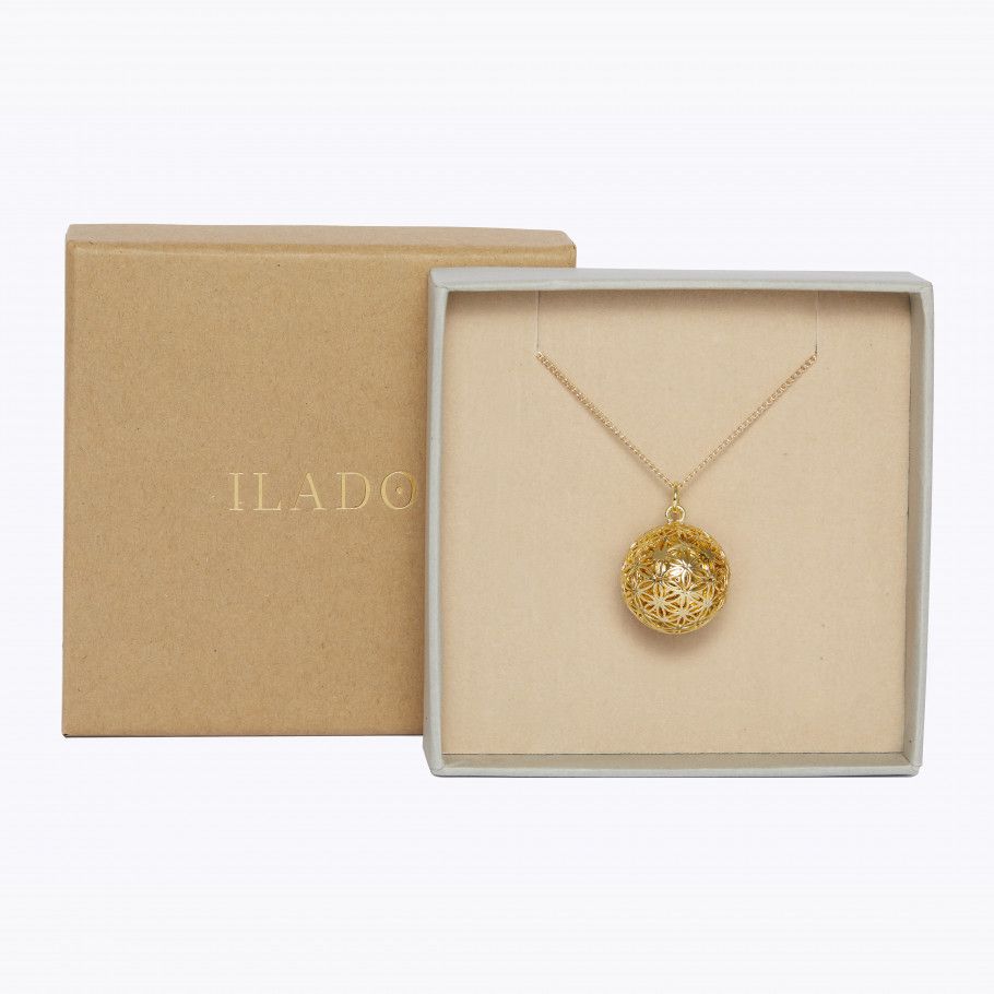 Necklace Flower of life pregnancy ball Pink Gold My Favourite Things Shop