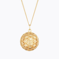 Necklace - Flower of life pregnancy ball Yellow Gold