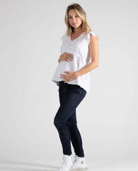 Suzanne white embroidered butterfly top for pregnancy and breastfeeding