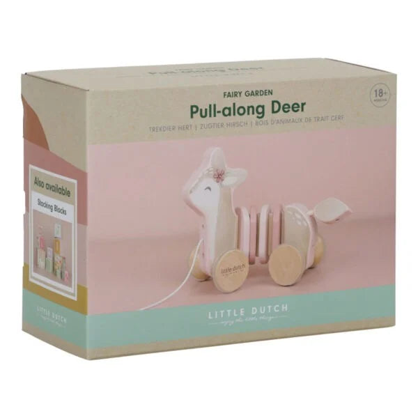 Pull-along wood Deer Fairy Garden