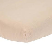 Fitted cot sheet muslin Beige