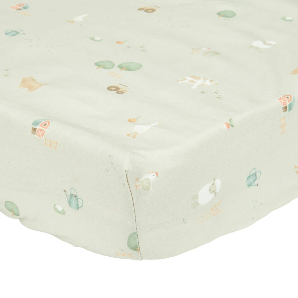 Fitted cot sheet Little farm