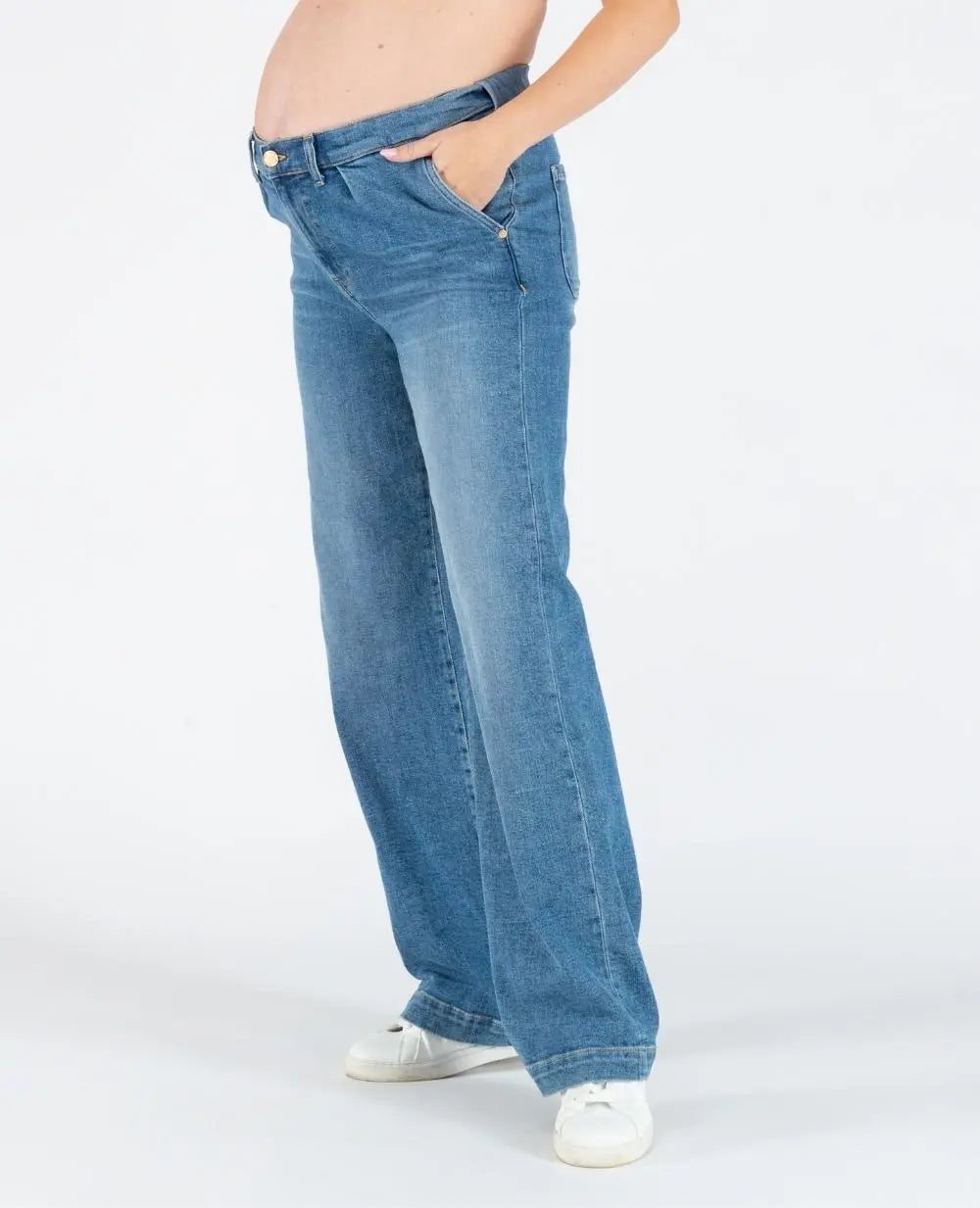 Kelly maternity jeans WIDE LEG mid blue