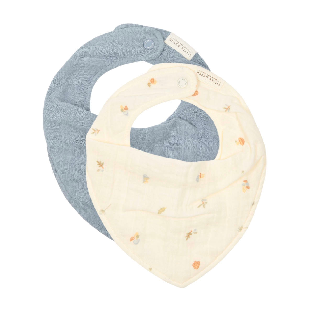 Bandana bib muslin set of 2 Forest Treasures & Denim Blue