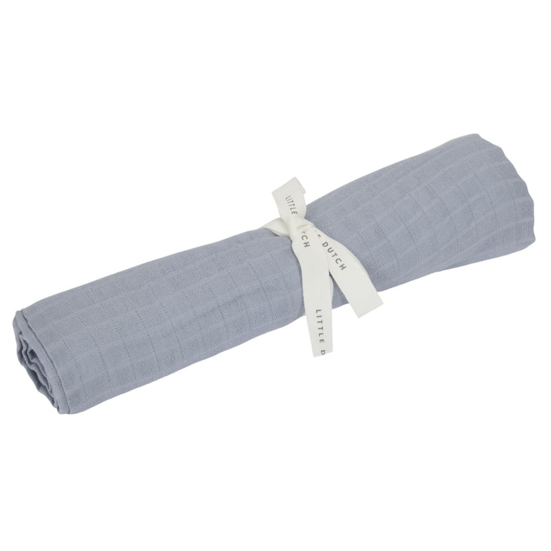 Swaddle muslin 120 x 120 cm Pure Denim Blue