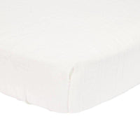 Fitted cot sheet muslin Soft White