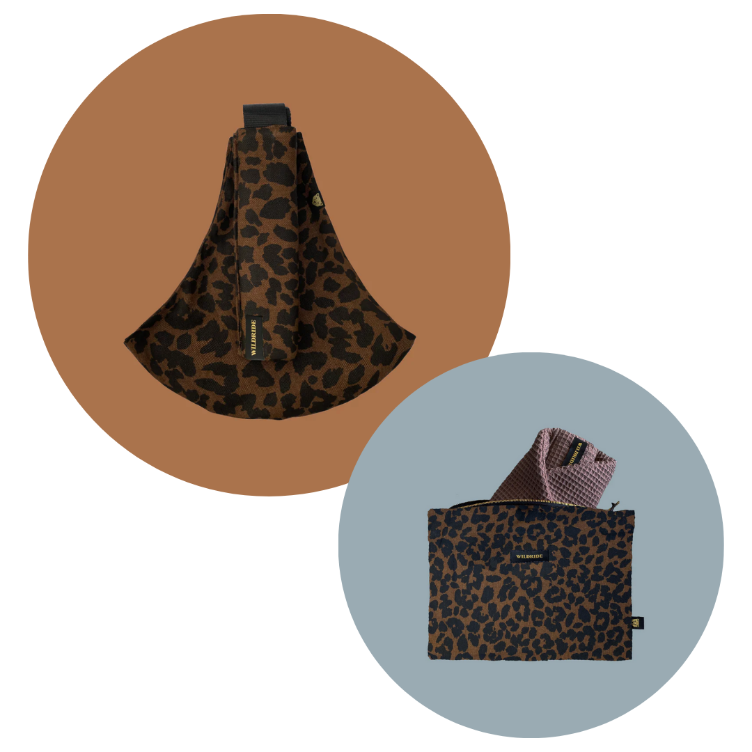 Brown Leopard Carrier & Pouch Bundle