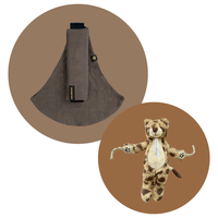 Brown Linen Carrier & Cheetah Toy Bundle