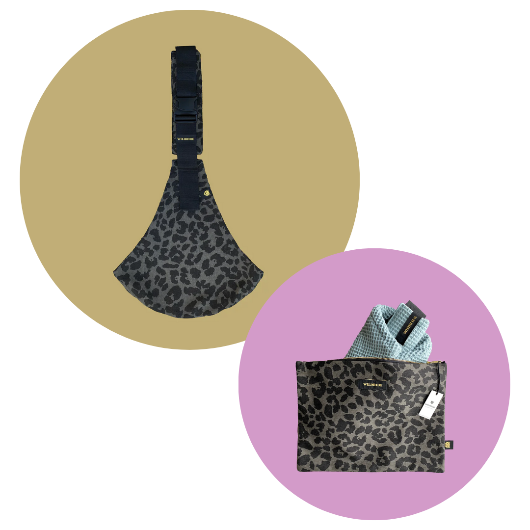 Grey Leopard Carrier & Pouch Bundle