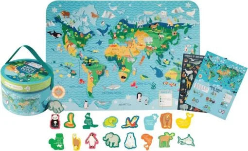 World Habitat Puzzle with 3D Animal Figures