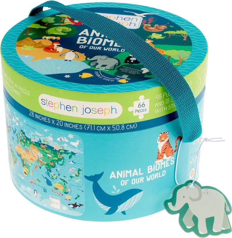 World Habitat Puzzle with 3D Animal Figures