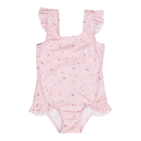 Bathsuit Ruffles Little Pink Flowers