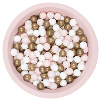 Organic Cotton Powder Ball Pit with 200 (Gold/Powder/White) Balls