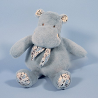 Soft Blue Hippo with Bandana 22cm