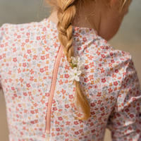 Bathsuit Long Sleeves Ruffles Summer Flowers