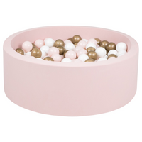 Organic Cotton Powder Ball Pit with 200 (Gold/Powder/White) Balls