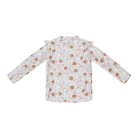 Swim T-shirt long Sleeves Ruffles Vintage Little Flowers