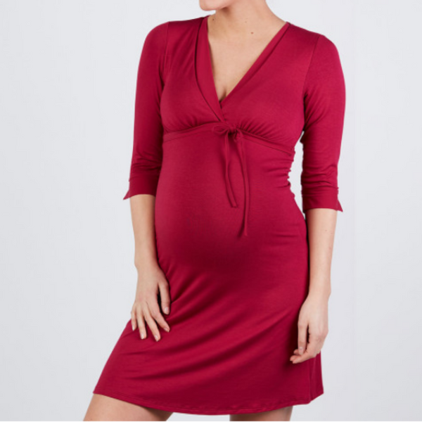 Maternity and nursing nightgown Milk  Burgundy