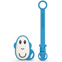 BLUE FLAT FACE TEETHER & SOOTHER CLIP SET