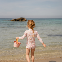 Bathsuit Long Sleeves Ruffles Summer Flowers