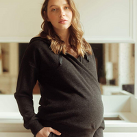 Maternity And Nursing Hoodie Sweet Home Black