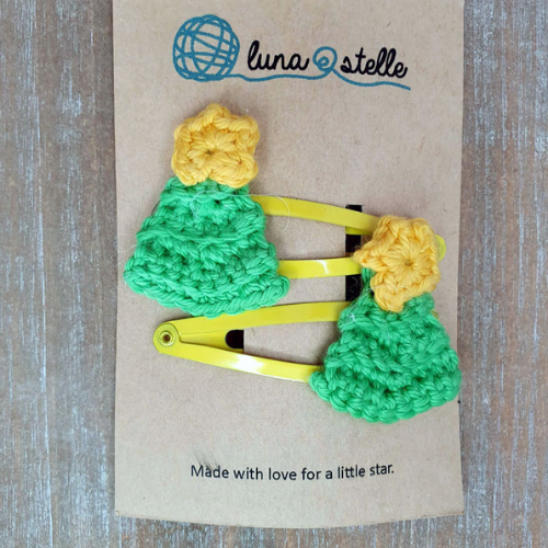 Christmas Tree Small Hair Clips (Set of two)