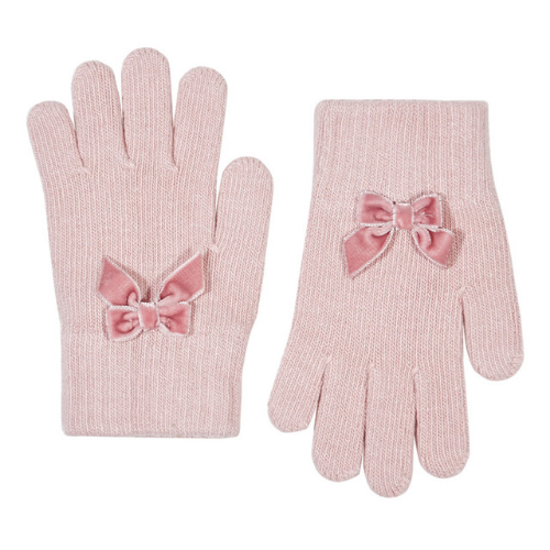 Soft-Warm Gloves With Velvet Bow