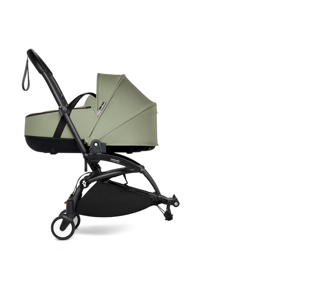  Babyzen YOYO2 Black Frame + Grey Bassinet - Includes Thick  Double Mattress, Ventilated Shell & Canopy : Baby
