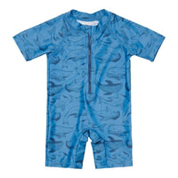 Swimsuit short sleeves Sea Life Blue